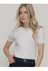S/S KNIT TOP W/ CONTRAST
