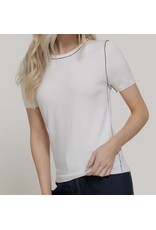 S/S KNIT TOP W/ CONTRAST