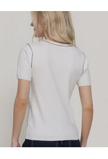 S/S KNIT TOP W/ CONTRAST