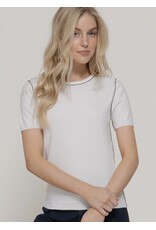 S/S KNIT TOP W/ CONTRAST