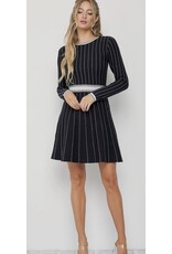 Ella Stripe Knit Long Slv Dress
