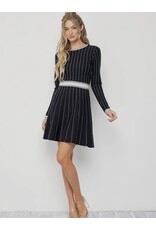Ella Stripe Knit Long Slv Dress