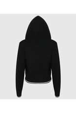 Black w/ White Contrast Hoodie Sweater