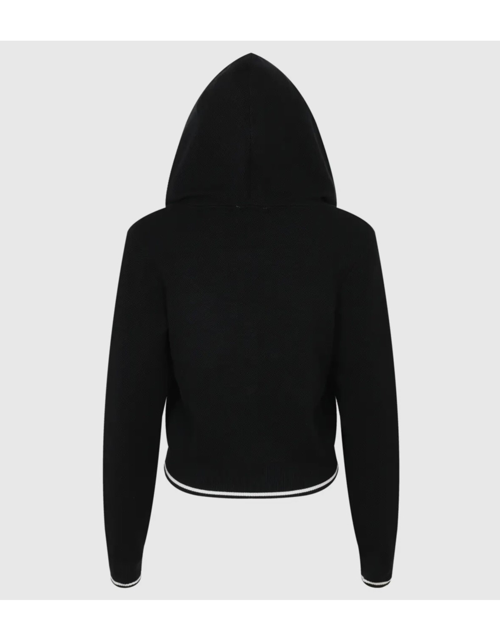 Black w/ White Contrast Hoodie Sweater
