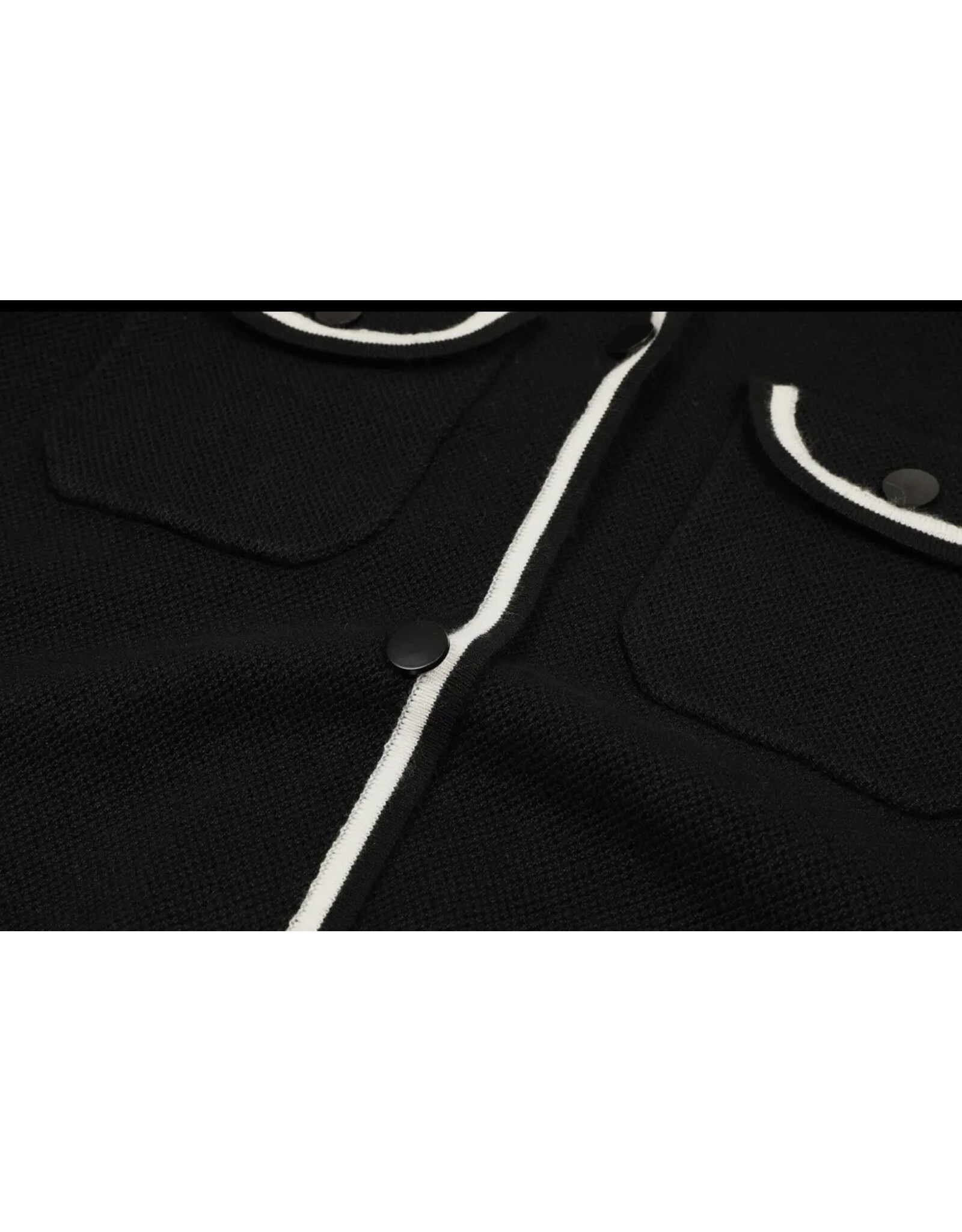 Black w/ White Contrast Hoodie Sweater