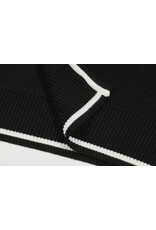 Black w/ White Contrast Hoodie Sweater