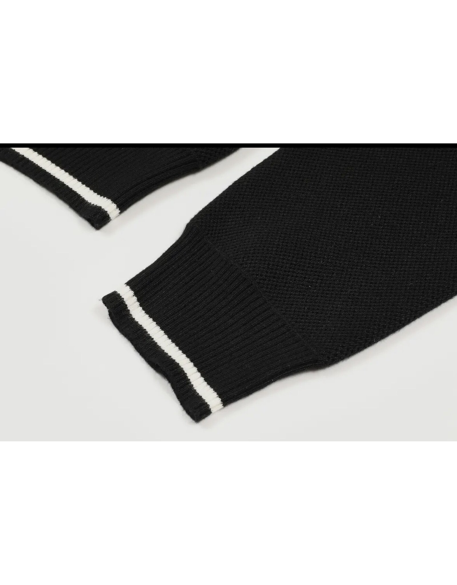 Black w/ White Contrast Hoodie Sweater