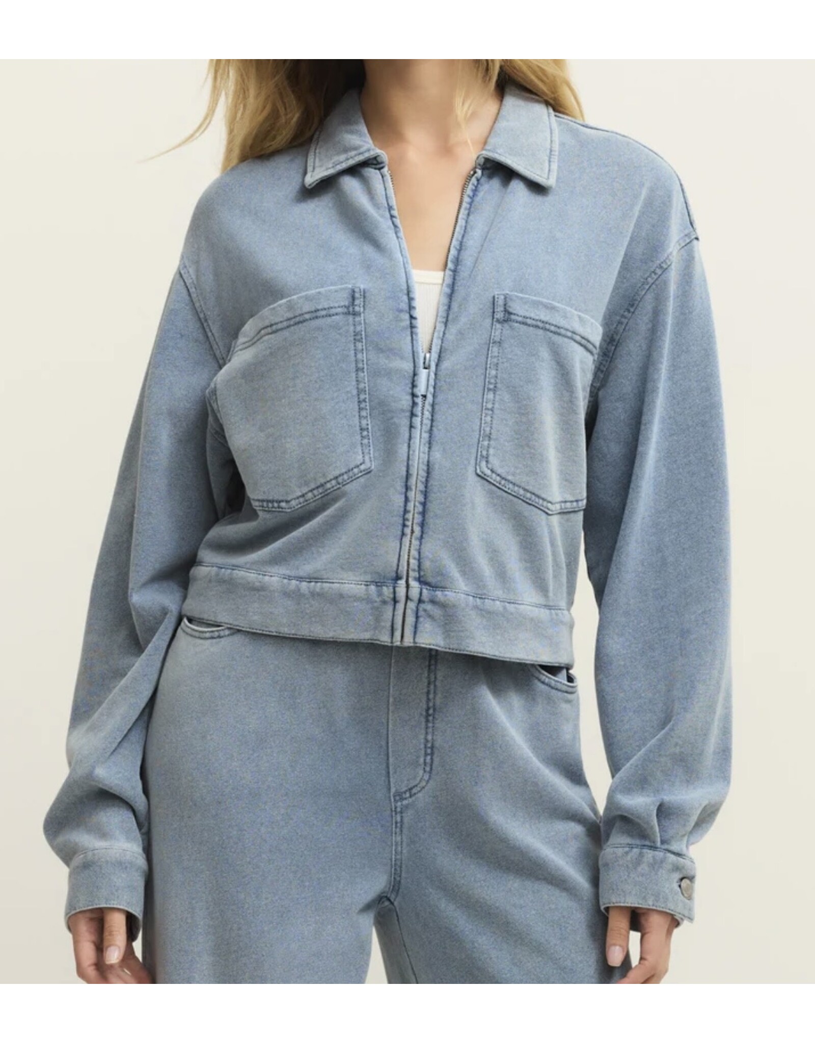 ZSupply ZSupply Heritage Knit Denim Jacket Ocean Air Indigo