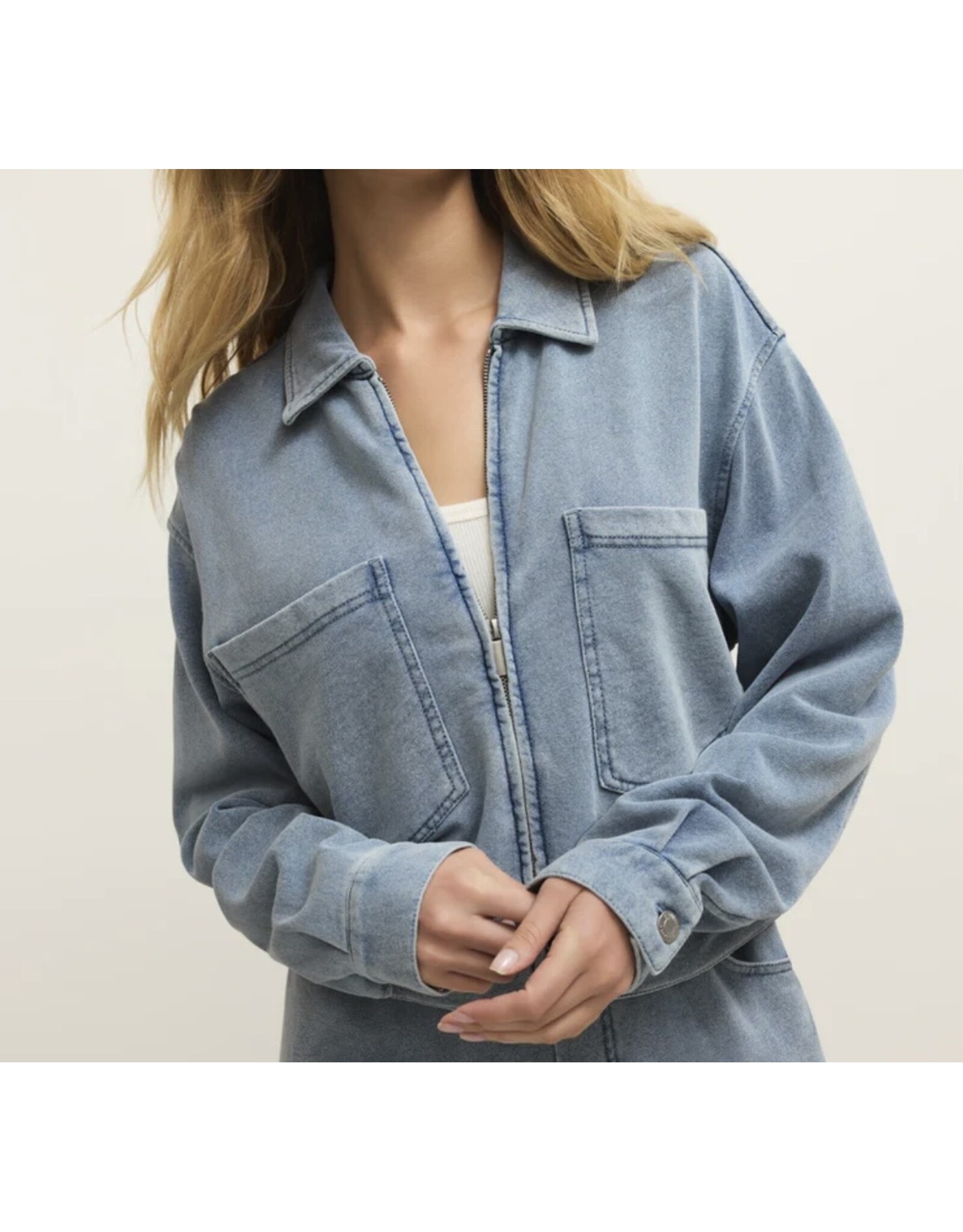 ZSupply ZSupply Heritage Knit Denim Jacket Ocean Air Indigo