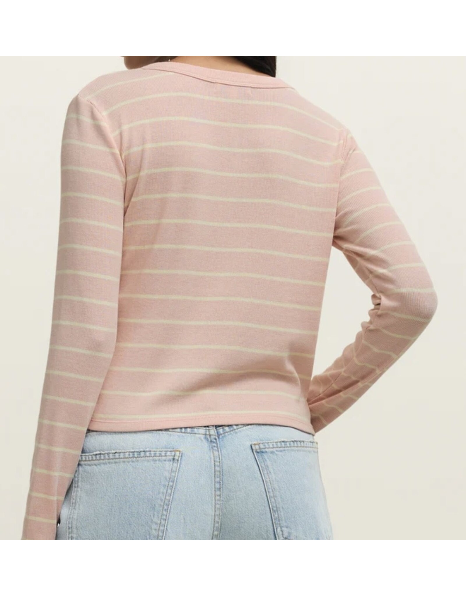 ZSupply Ferris Henley Striped Top Washed Pink