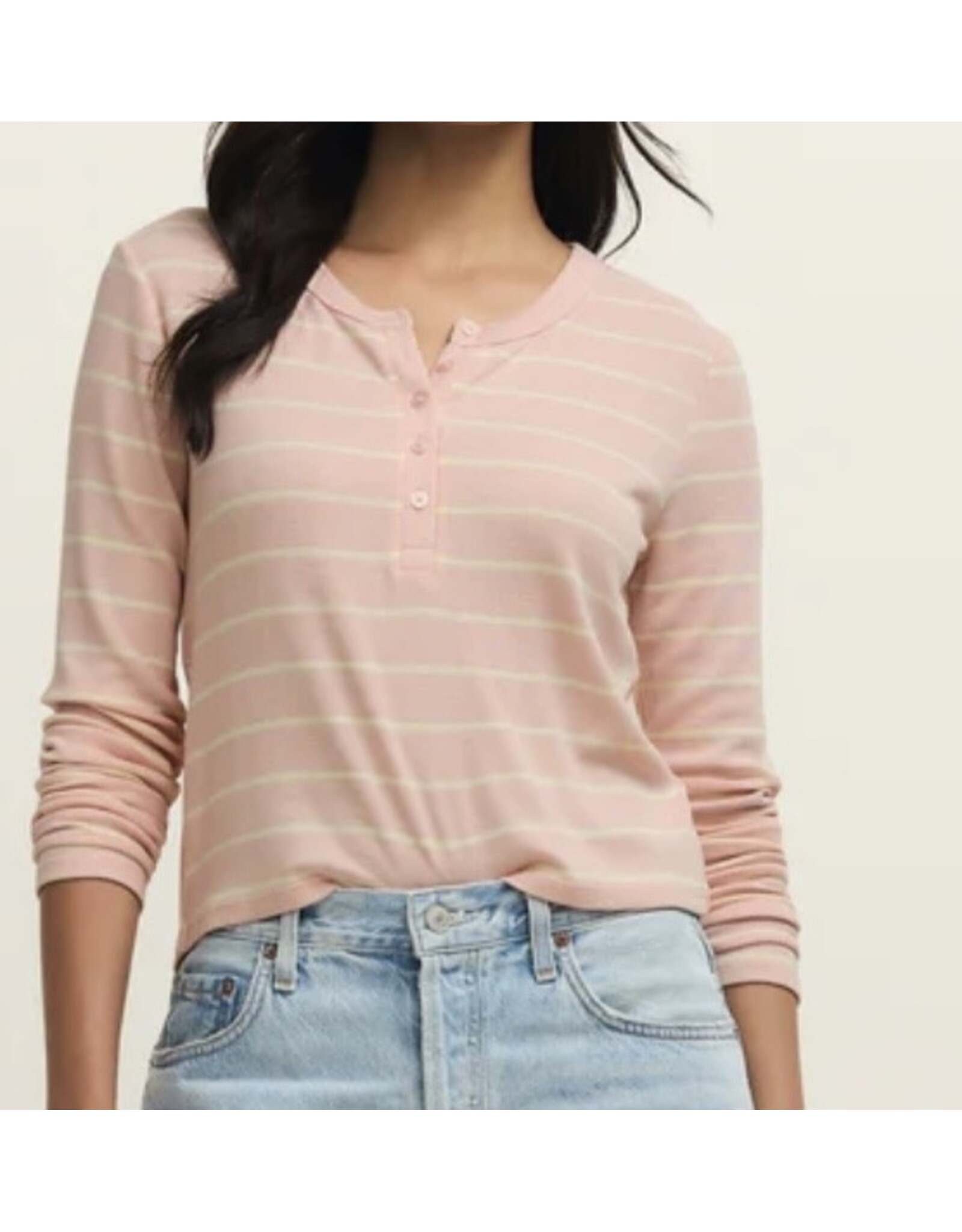 ZSupply Ferris Henley Striped Top Washed Pink