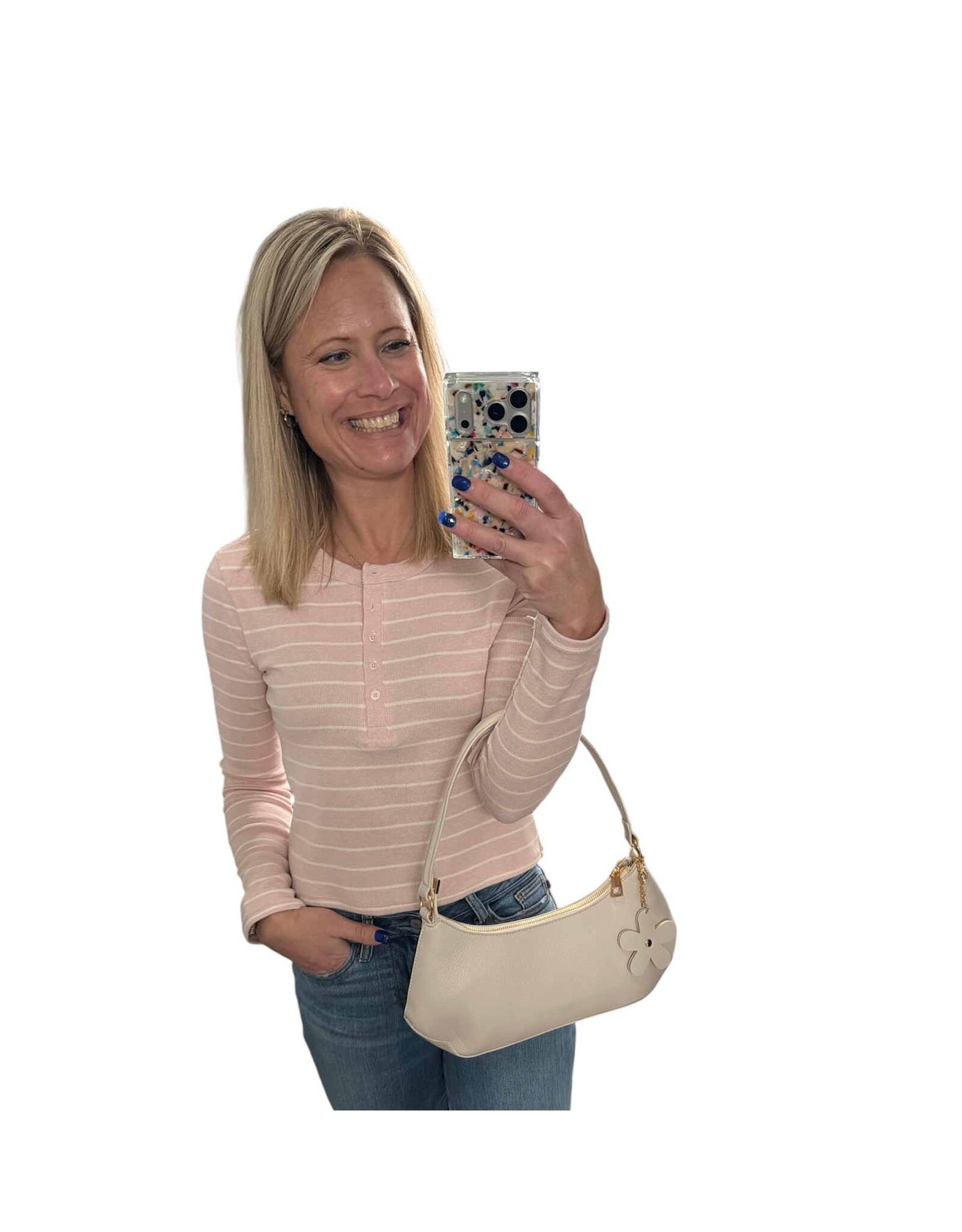 ZSupply Ferris Henley Striped Top Washed Pink