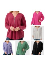 Ariella Popular dolman slv zipper  top