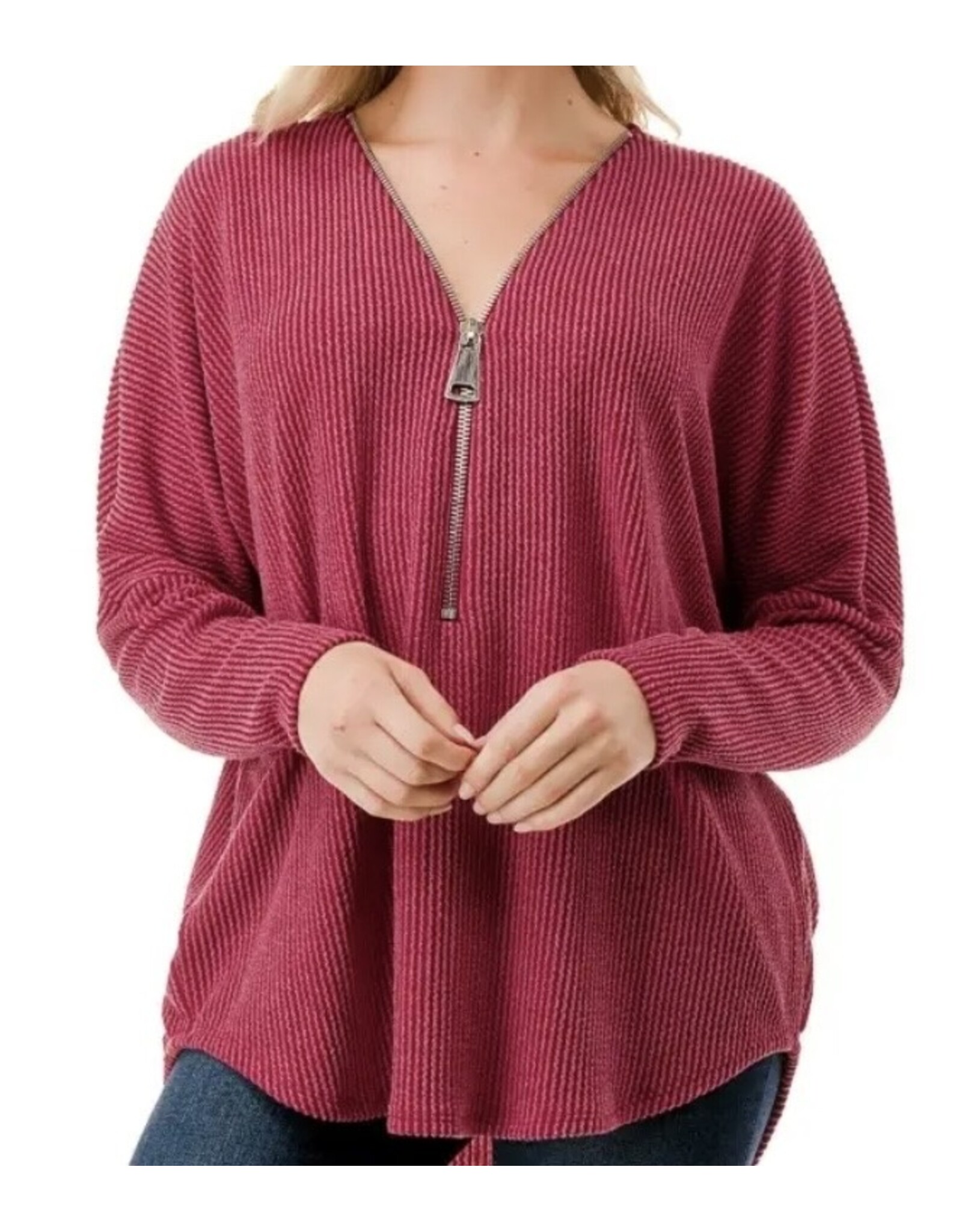 Ariella Popular dolman slv zipper  top