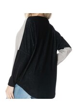 Ariella Popular colorblock dolman slv zipper top