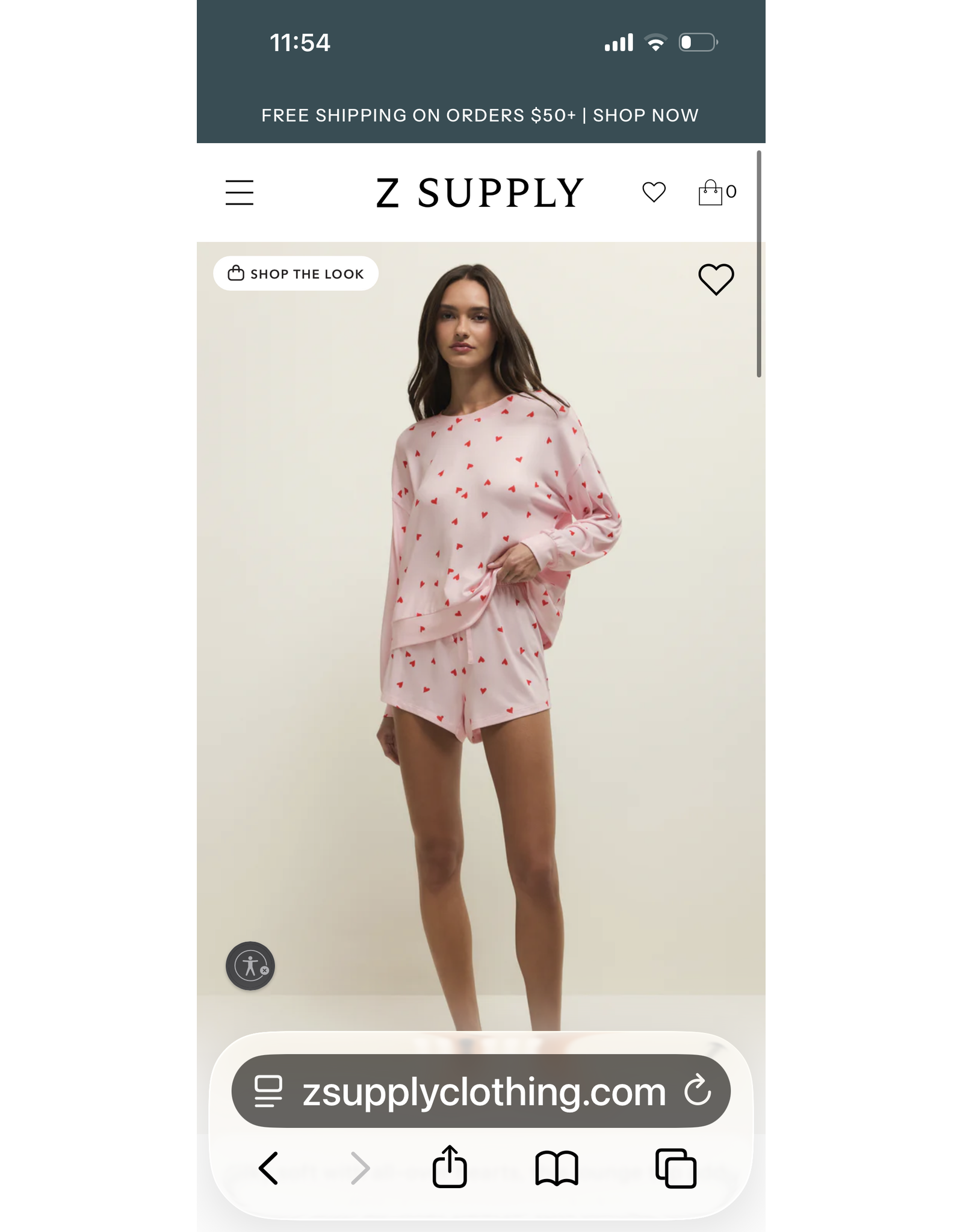 ZSupply Mira Heart LS Top Pink