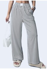Black Stripe Wide Leg Lounge Pants