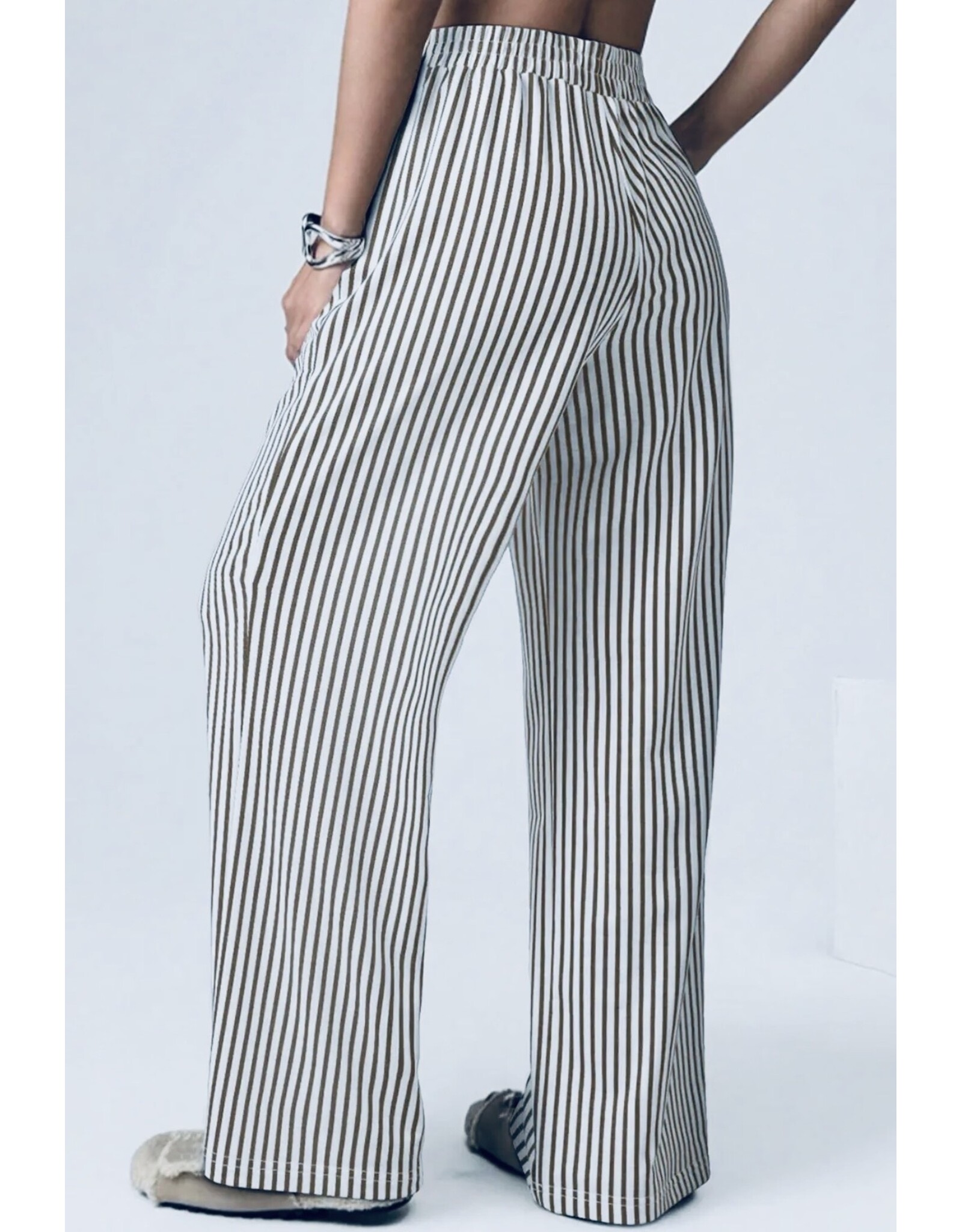 Black Stripe Wide Leg Lounge Pants