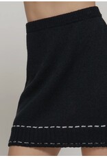 Contrast Stitched Mini Skirt