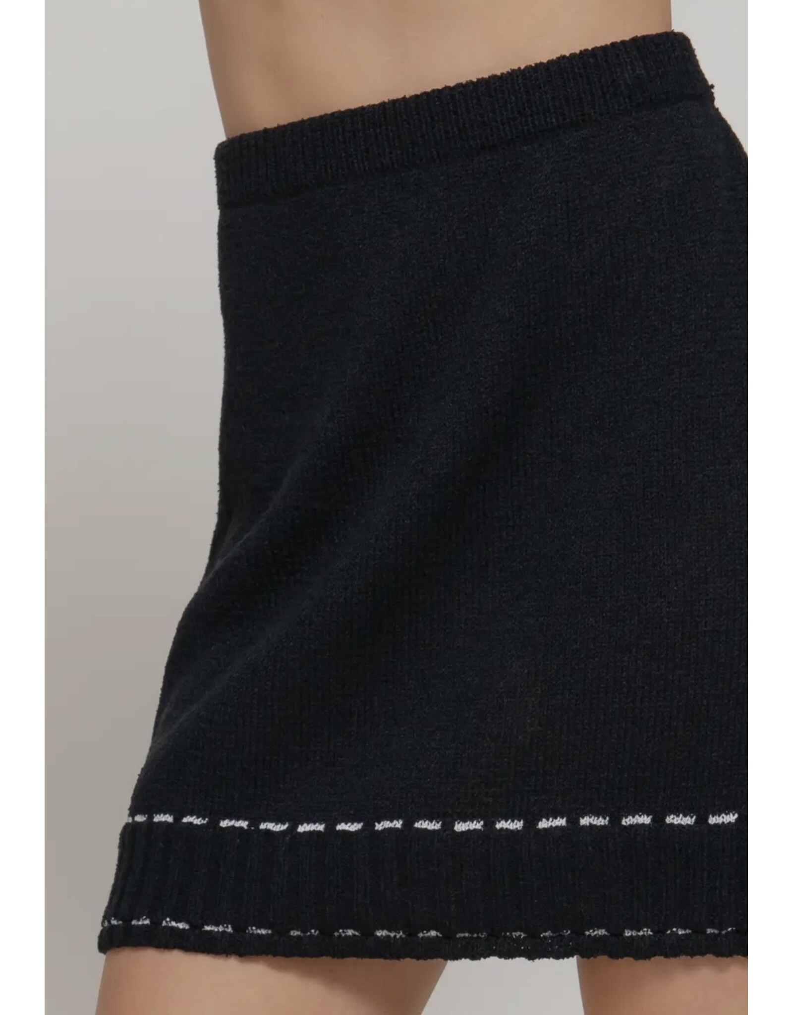 Contrast Stitched Mini Skirt