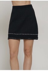 Contrast Stitched Mini Skirt