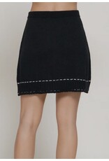 Contrast Stitched Mini Skirt