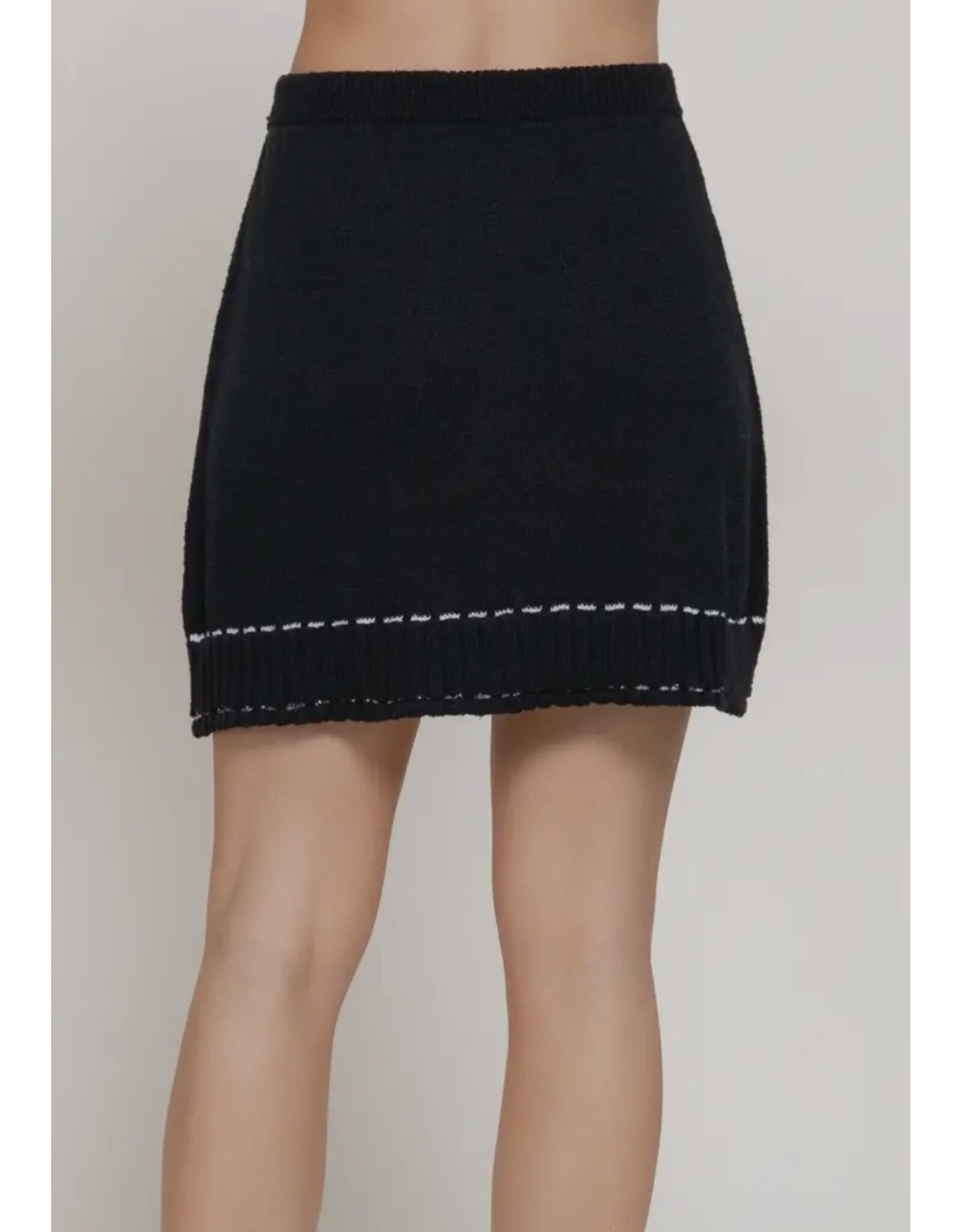 Contrast Stitched Mini Skirt