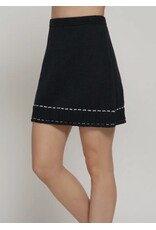 Contrast Stitched Mini Skirt