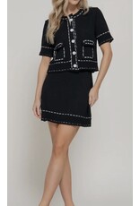 Contrast Stitched Mini Skirt