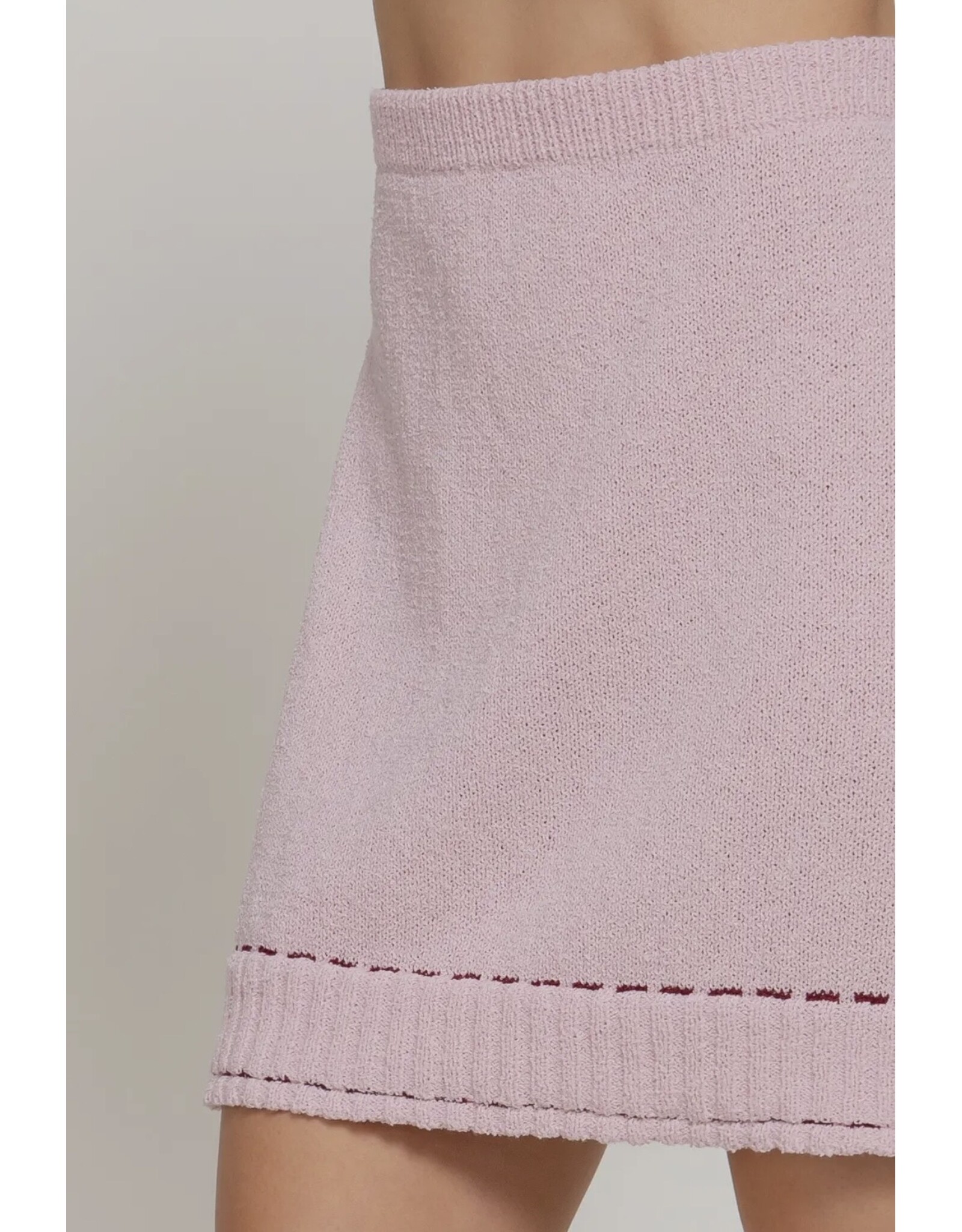 Contrast Stitched Mini Skirt