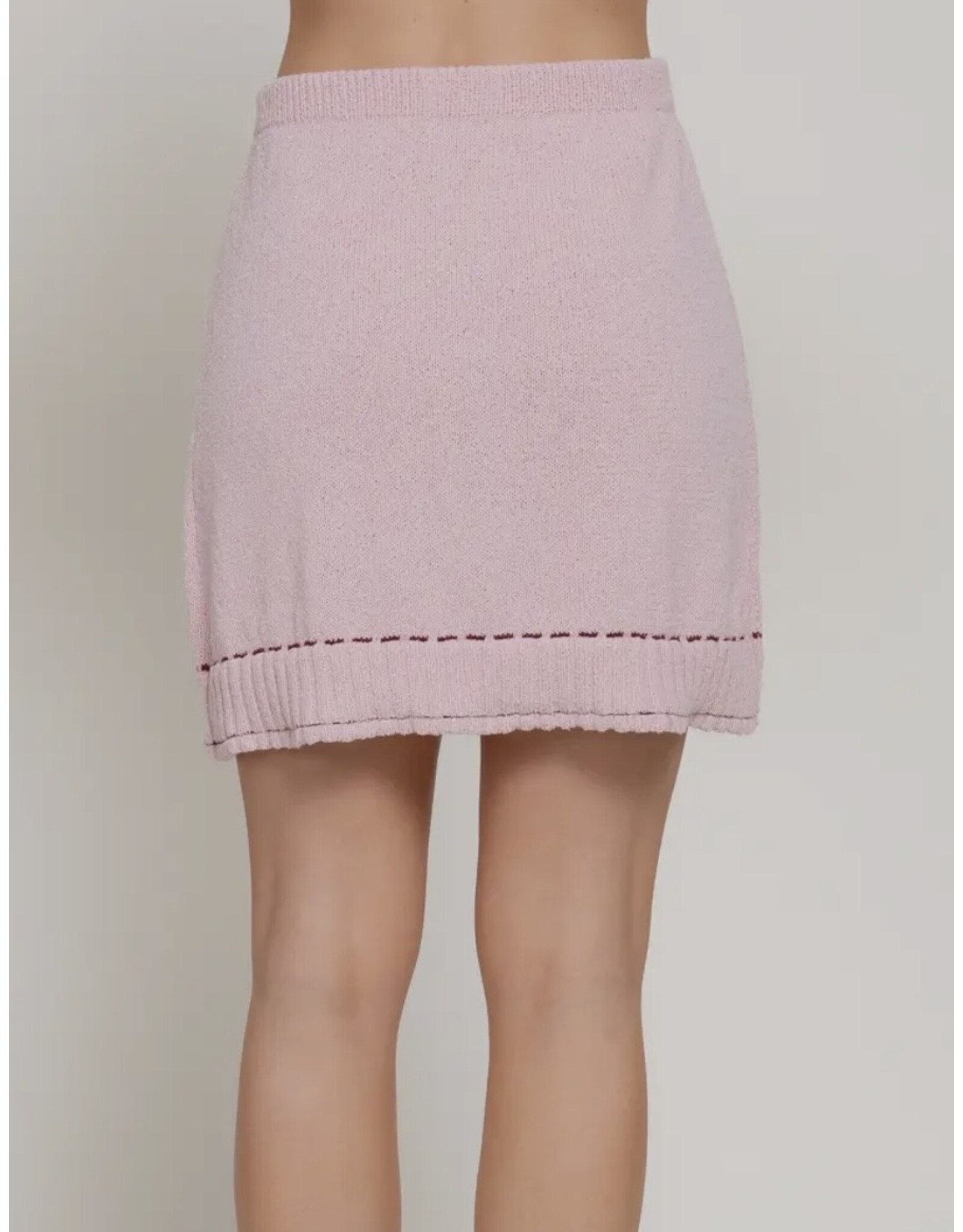 Contrast Stitched Mini Skirt