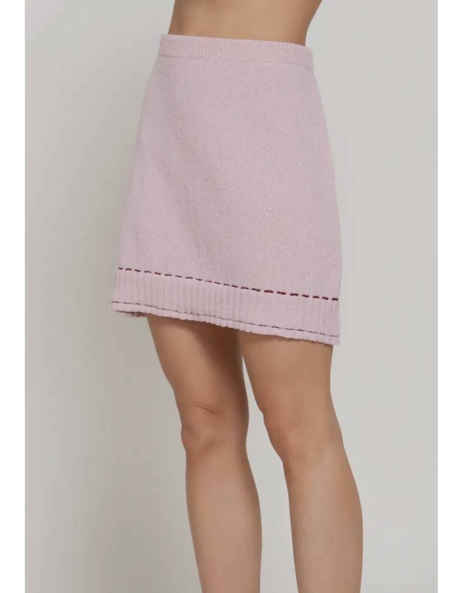 Contrast Stitched Mini Skirt