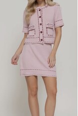 Contrast Stitched Mini Skirt