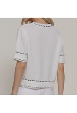 Short Slv Sweater w/ Contrast Stitch