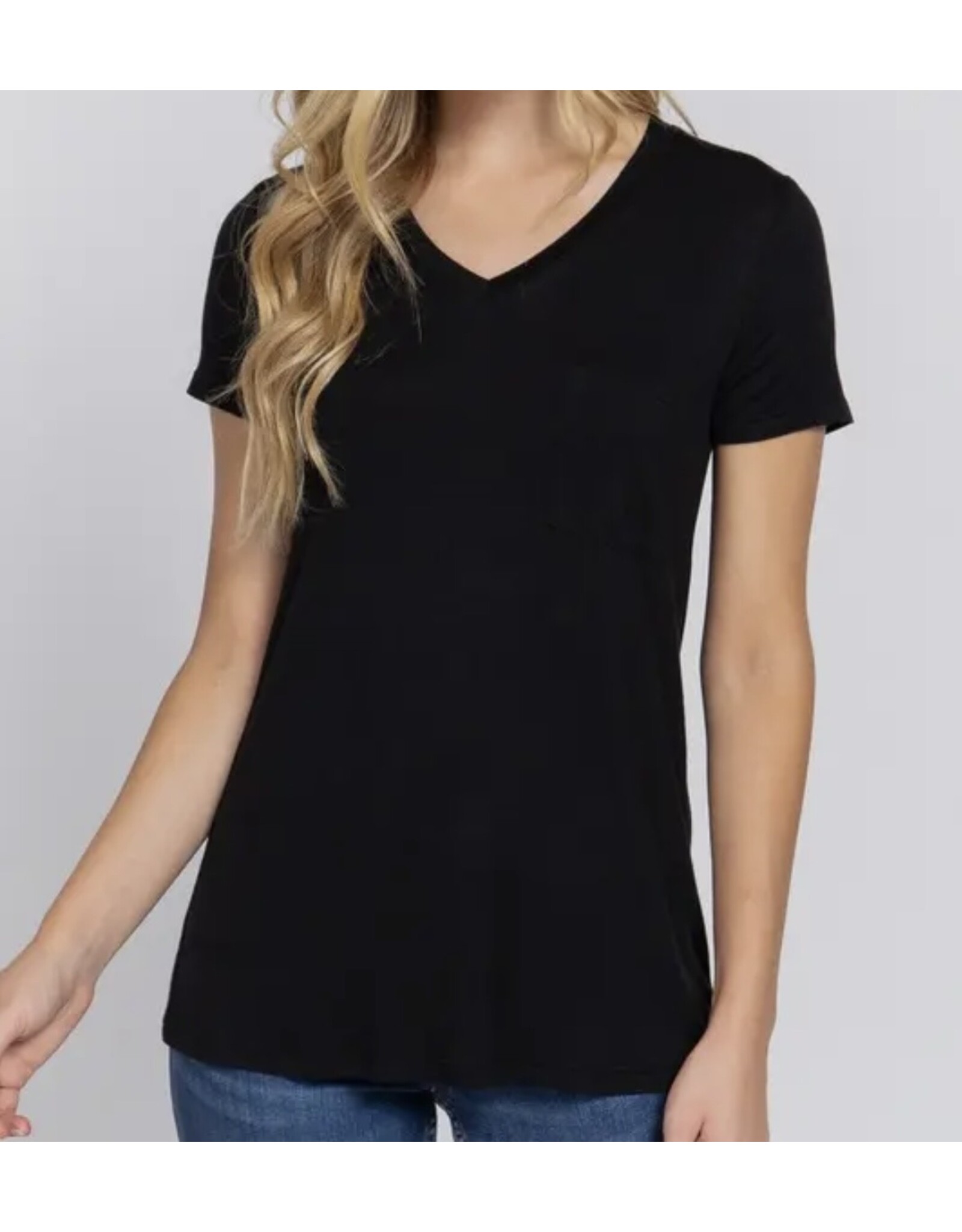 V-neck tee with pocket