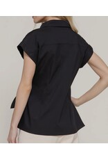 Black Side Knot Poplin Shirt