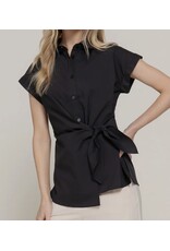 Black Side Knot Poplin Shirt