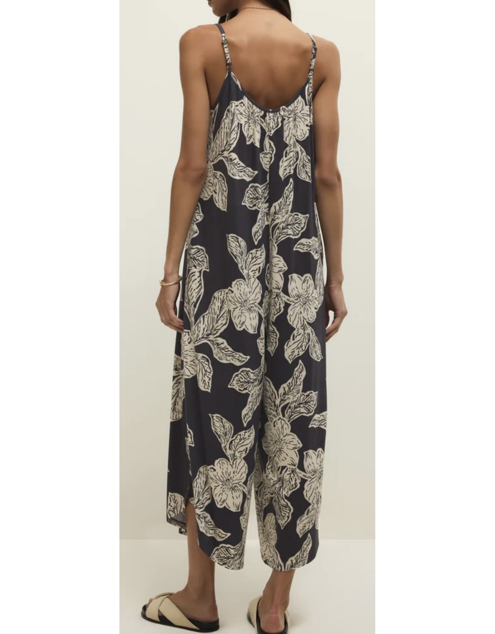 ZSupply ZSupply Flared Asha Floral Jumpsuit Black Sand