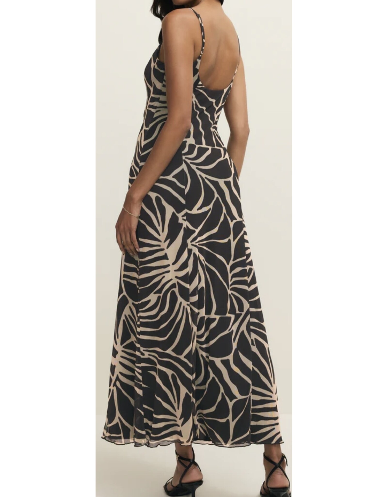 ZSupply ZSupply Charisma Tova Palm Midi Dress Black
