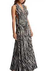 Elan Elan Zebra Maxi Halter Dress