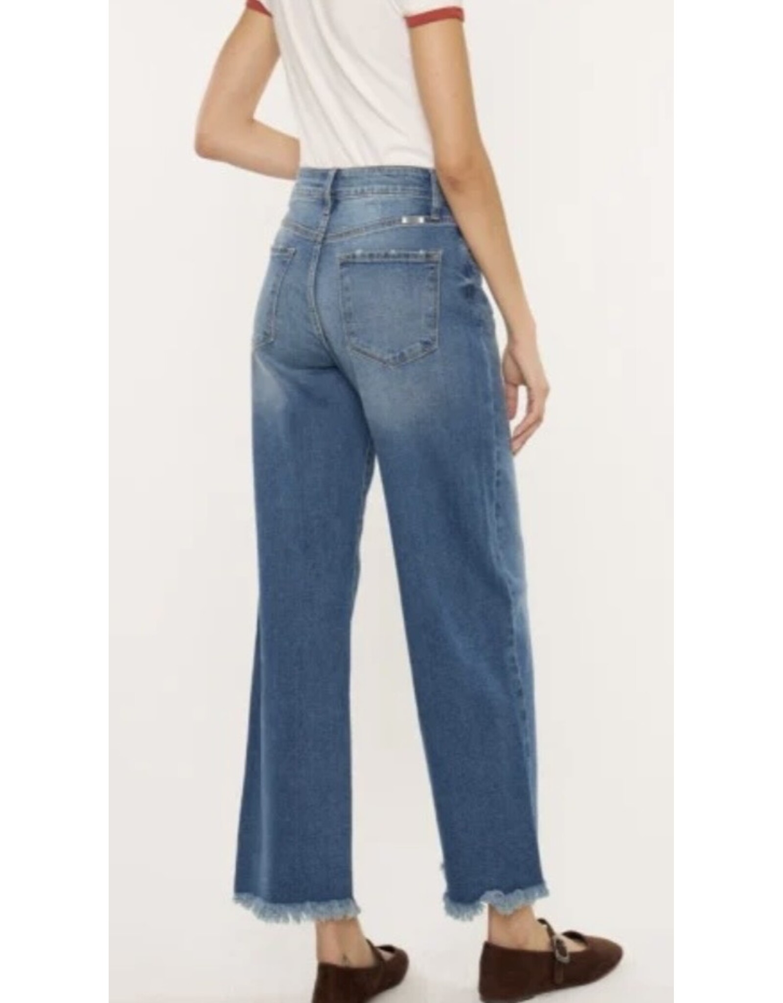 Kancan Crater HR Crop Wide Leg Jeans