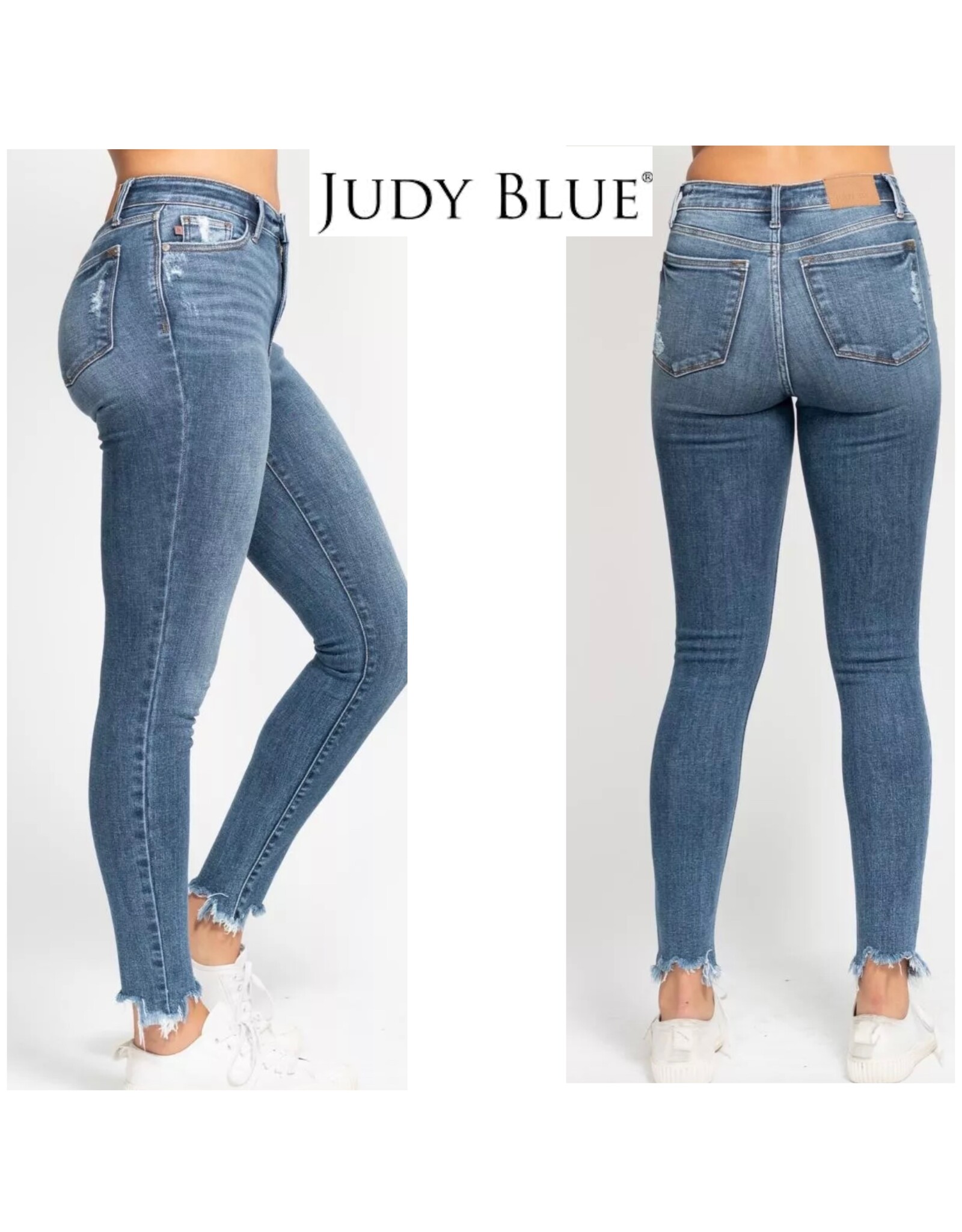 Judy Blue Judy Blue HW Skinny w Destroy & Shark Bit Hem