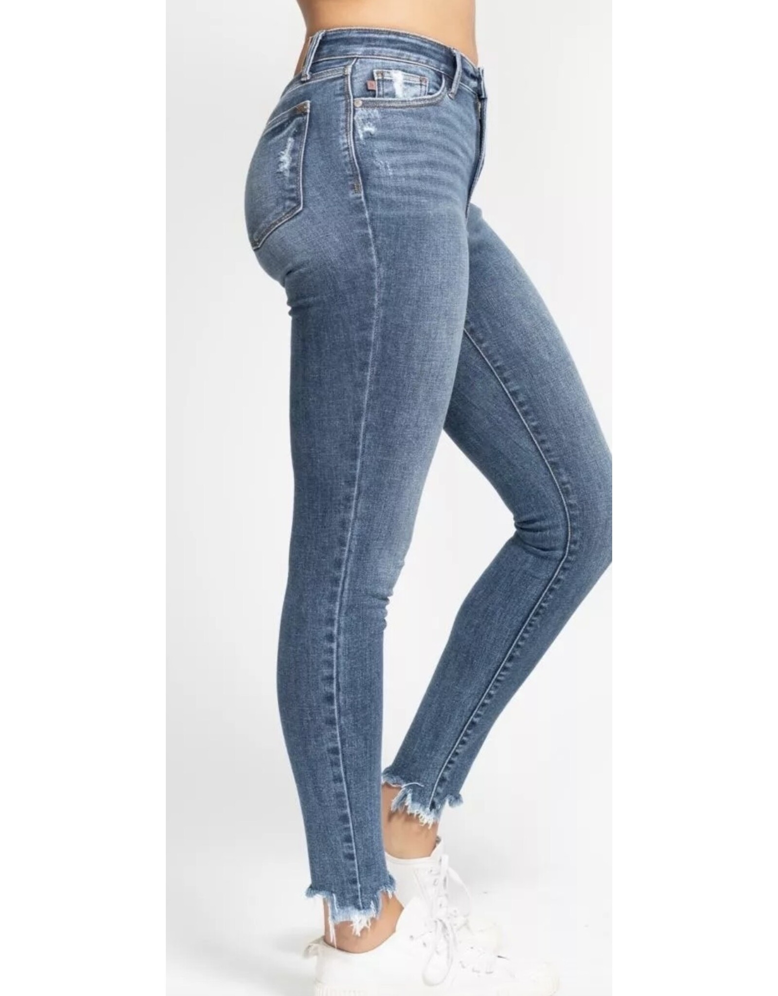 Judy Blue Judy Blue HW Skinny w Destroy & Shark Bit Hem