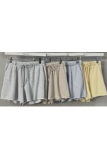 Front tie terry shorts w/ pockets