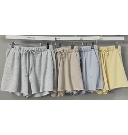 Front tie terry shorts w/ pockets