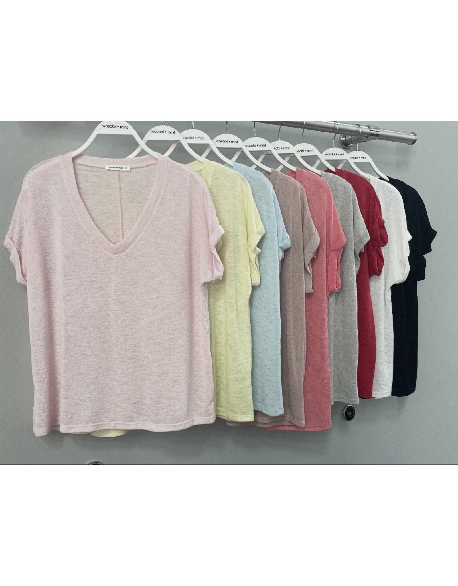 *Top Selling V Neck Haaci Slub T’