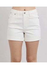 Judy Blue HW Aurora Weekender White Shorts
