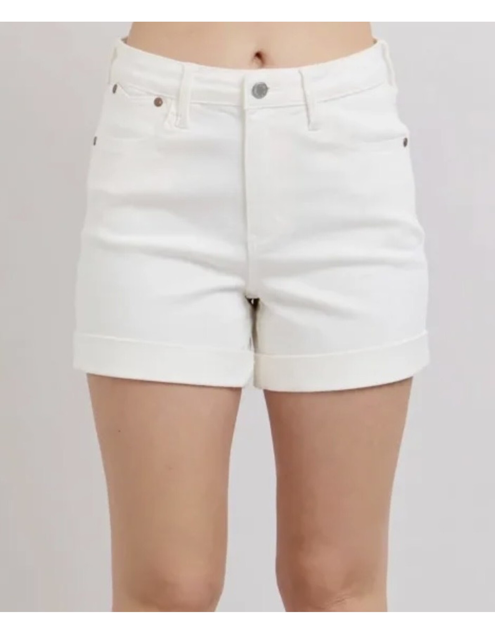 Judy Blue HW Aurora Weekender White Shorts
