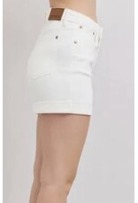Judy Blue HW Aurora Weekender White Shorts