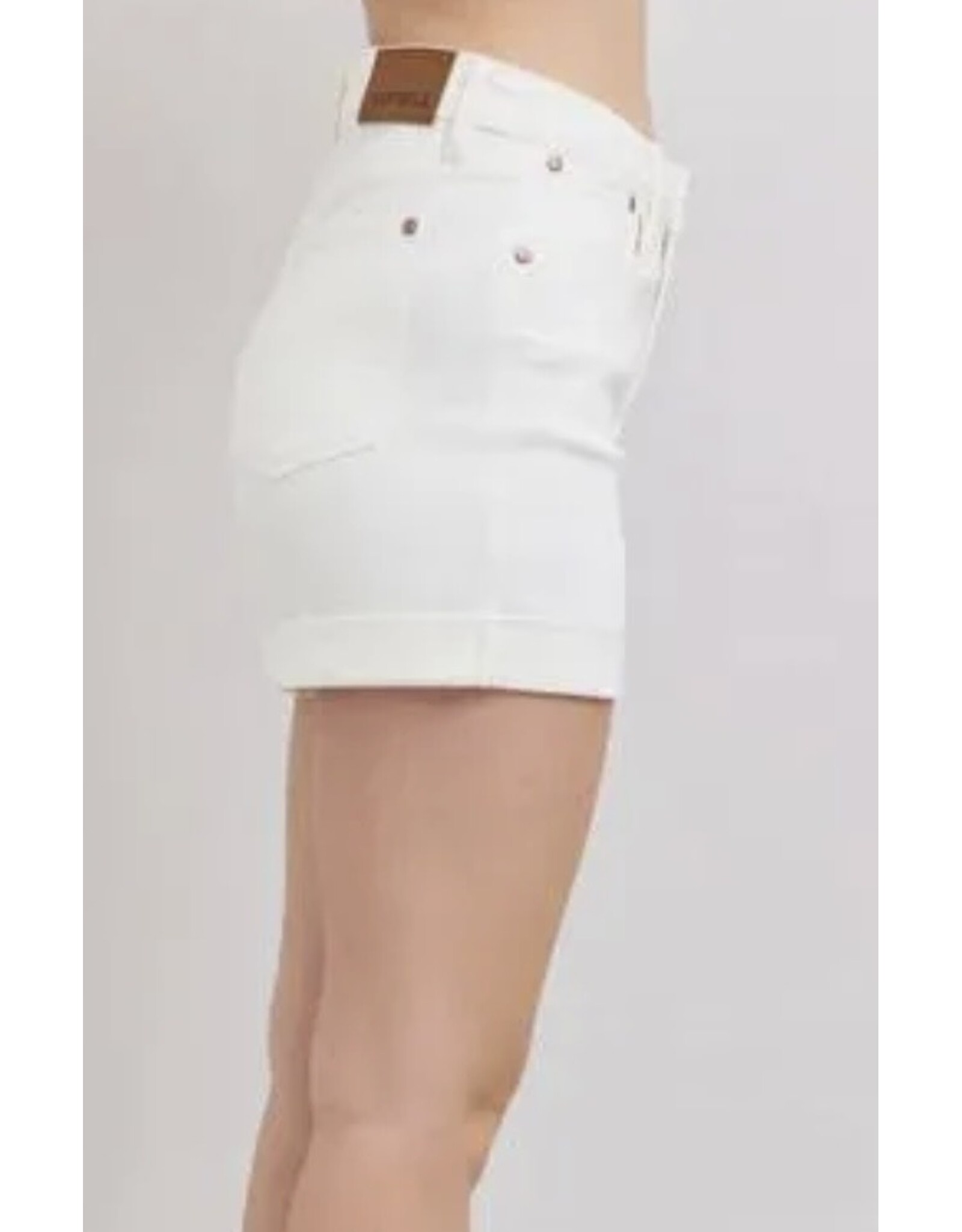 Judy Blue HW Aurora Weekender White Shorts
